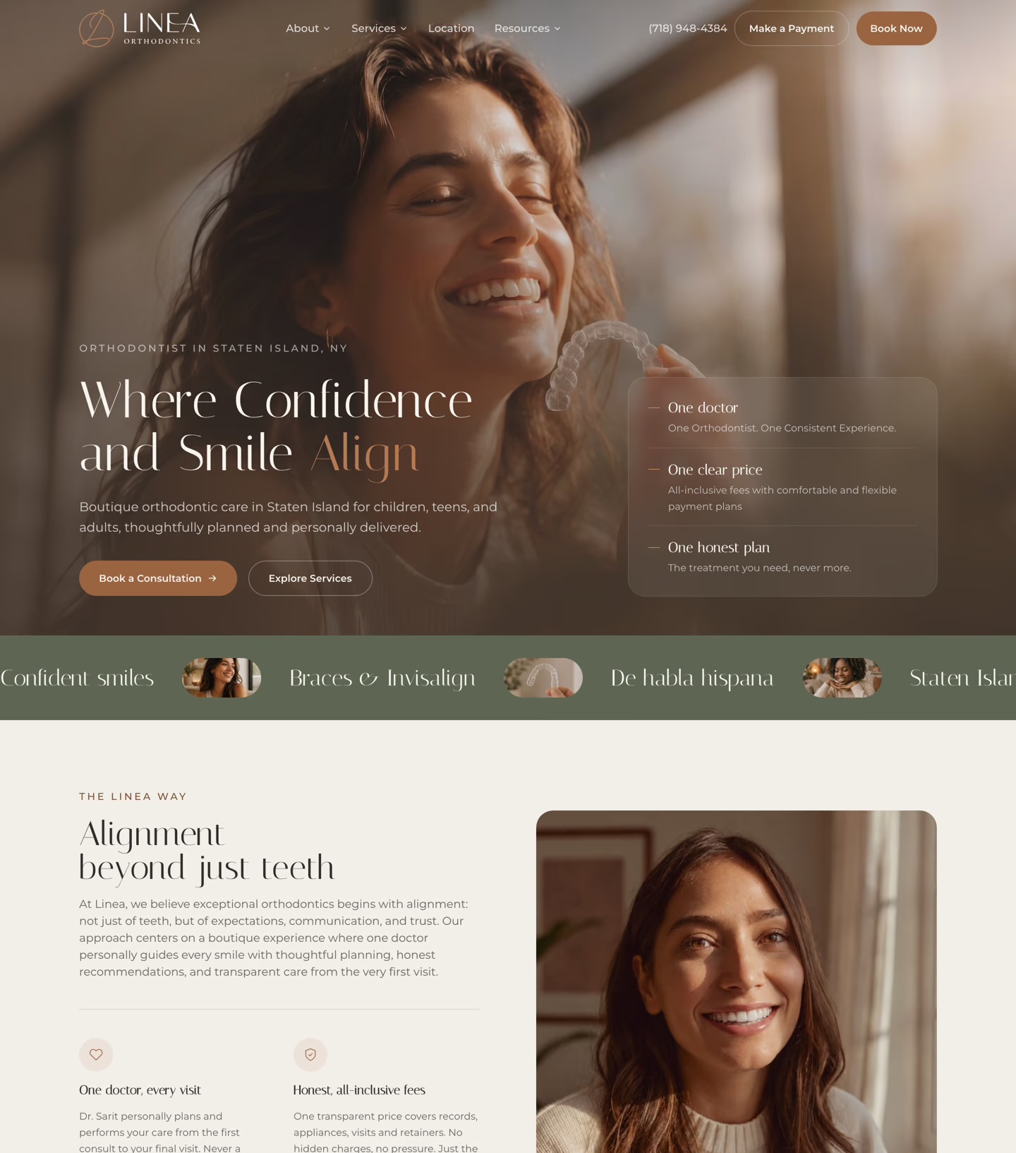 Linea Orthodontics website