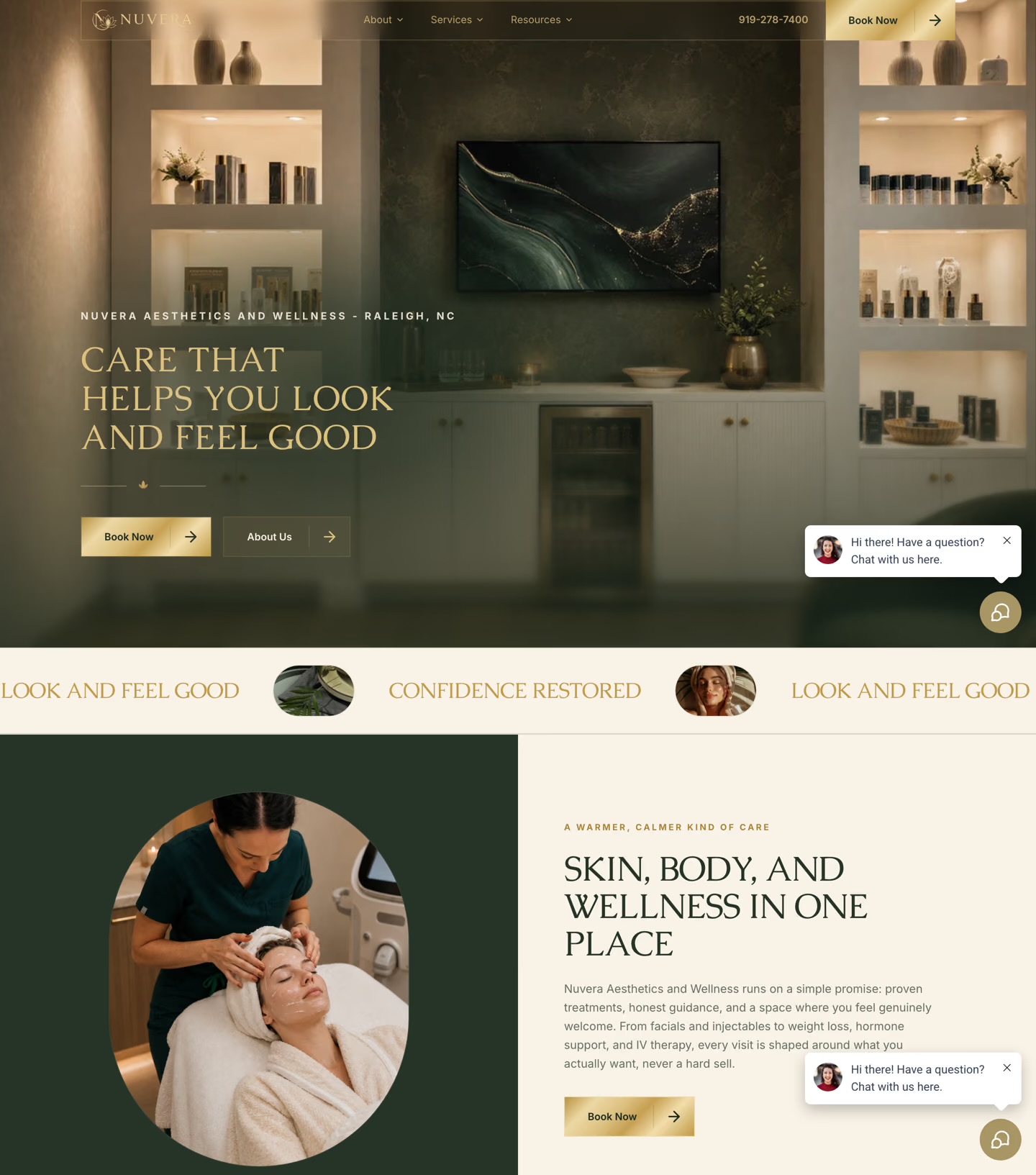 Nuvera Aesthetics website