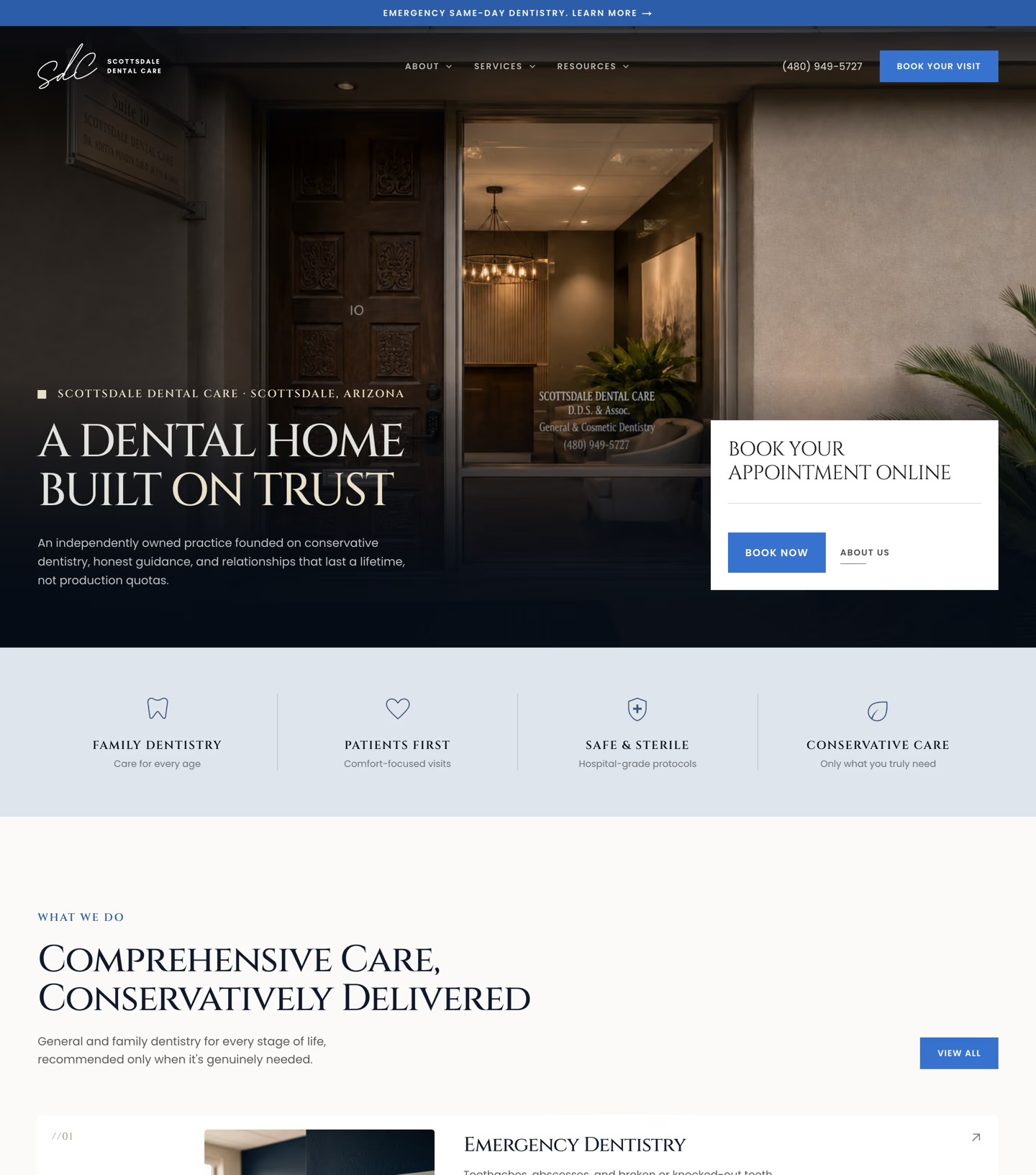 Scottsdale Dental Care website